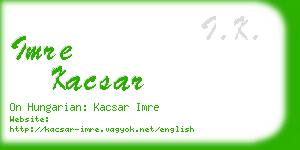 imre kacsar business card